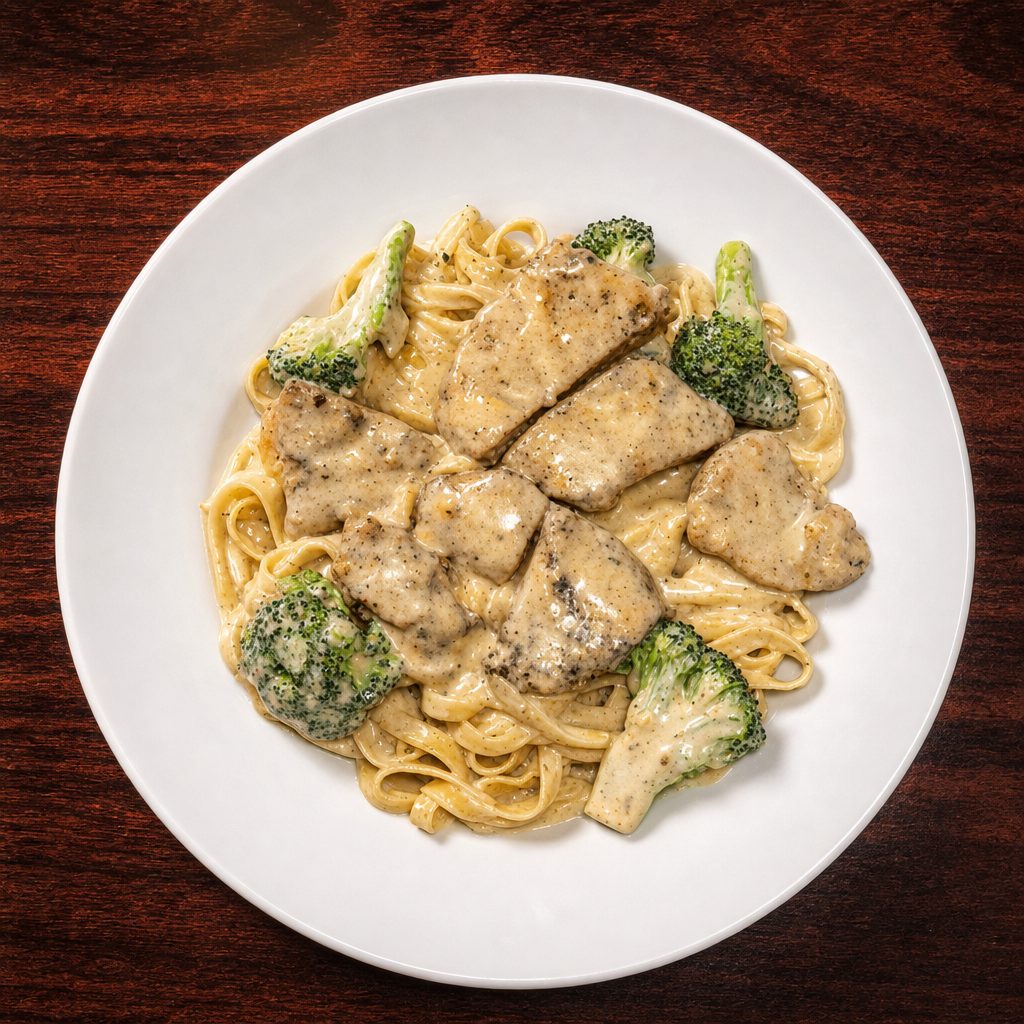Blackened Chicken Alfredo.